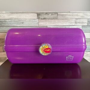 Caboodles On The Go Girl Makeup Beauty Case w/Mirror Purple Sparkles Lips Logo